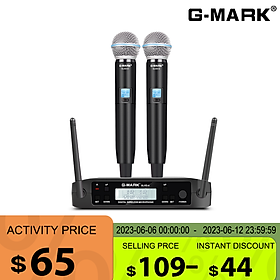 Micro không dây G-mark D4 D4 Chuyên nghiệp UHF Động lực Tần số tự động cho Party Sân khấu Show Karaoke Meet