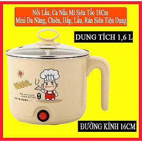 Mua Nồi Lẩu  Ca Nấu Mì Siêu Tốc 18Cm Mini Đa Năng  Chiên  Hấp  Lẩu  Rán Siêu Tiện Dụng