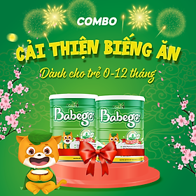 Combo 2 lon sữa mát tăng cân, cải thiện biếng ăn Babego 0-12 tháng