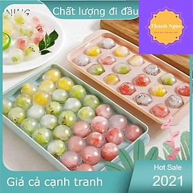 Mua Khay Làm Đá 33 viên Hình Tròn Nami hay Khay Làm Thạch hình tròn Có Nắp Đậy siêu hot
