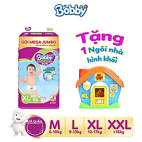 Tã quần Bobby Siêu thoáng M124/L108/XL96/XXL88 tặng 1 nhà thả hình thông minh