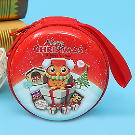 Mini Tinplate Christmas Cartoon Gift Box Storage Bag Pendant for New Year Decoration Kid Toy Gift