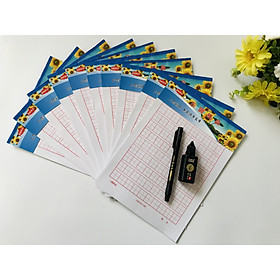 Combo 10 quyển vở luyện viết chữ Hán, chữ Trung Quốc - (không bìa) kèm bút + mực