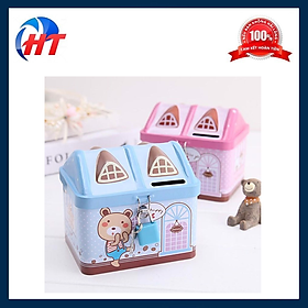 Mua KÉT SẮT HÌNH NGÔI NHÀ KÈM KHOÁ MINI CHO BÉ YÊU - HT
