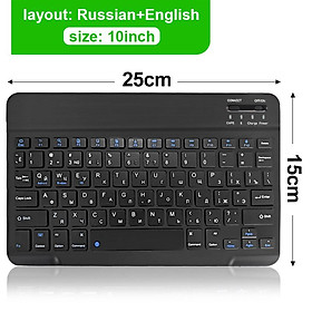 10 Inch Chuột Và Bàn Phím Không Dây Mini Sạc Bàn Phím Bluetooth Có Chuột Tây Ban Nha Nga Bàn Phím Cho Máy Tính Điện Thoại Máy Tính Bảng - one