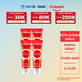 Bộ 4 kem đánh răng làm trắng răng Colgate Optic White từ khoáng núi lửa 100g