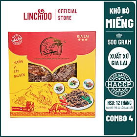 COMBO 4 HỘP - Bò khô miếng - Tùng Phương Du Ký - Loại 500 Gram