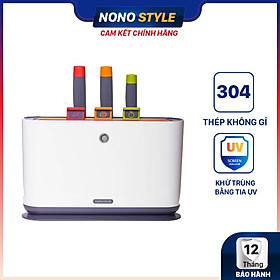 Bộ Dao Thớt Kháng Khuẩn Sử Dụng Tia UV 7 Món Morphy Richards MR1000 - Hàng Chính Hãng