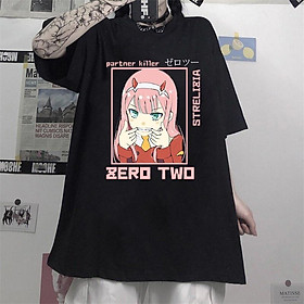 Áo Phông Đen Darling In The Franxx Anime Harajuku Zero TWO Girl mẫu mới HOT độc đẹp giá rẻ