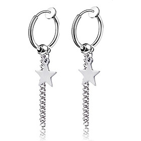 Bông tai unisex thanh và sao cực chất