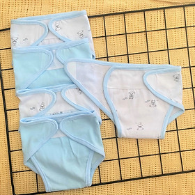 Set 5 tã vải sơ sinh cotton tomtom baby | size 1,2,3 cho bé sơ sinh - 9kg | miếng dán bo viền, chất vải mềm mịn
