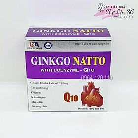 Bổ não GINKGO NATTO Coenzym Q10 tím tăng cường lưu thông tuần hoàn não - Hộp 100 viên