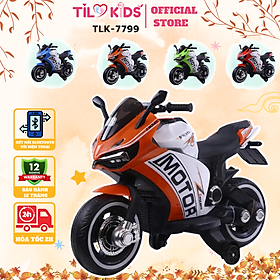 Xe máy điện trẻ em, xe moto điện cho bé TILO KIDS TLK-7799 có 2 chỗ ngồi, hệ thống đèn led, sử dụng tay ga siêu ngầu