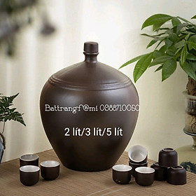 Mua Nậm rợu gốm sứ Bát Tràng dáng tròn dung tích 2 lít 3 lít  5 lít