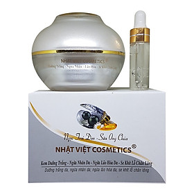 NHẬT VIỆT COSMETICS_ NGỌC TRAI ĐEN, SỮA ONG CHÚA_ KEM TRẮNG DA NGỪA NHĂN LÃO HÓA, SE KHÍT LỖ CHÂN LÔNG  25G