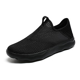 Giày Slip On Light Chạy Bộ Cho Nam Và Nữ Giày Thể Thao Thoáng Khí Mùa Hè Unisex Giày Plus Size 36-48 Color: Black Shoe Size: 42