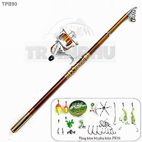 BỘ CẦN CÂU SHIMANO VÀNG + MÁY YOMUSHI LC7000 + TẶNG KÈM 11 PHỤ KIỆN TPB90 đồ câu 99 hoang_hai_shop_01