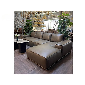 Mua Sofa góc L 100% da bò Italy Juno sofa màu nâu SFLCT16 3m2 x 1m6 hàng cao cấp chuẩn da bò nhập khẩu Ý
