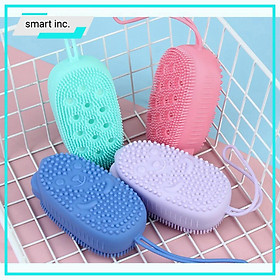 Bông Tắm Bọt Biển Silicon Có Gai Kì Cọ Massage Chà Lưng Miếng Mút Tạo Bọt 2 Mặt Lông Siêu Mềm Để Tắm Rửa Mặt Tẩy Tế Bào