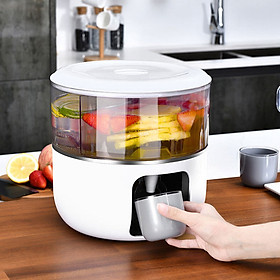 Bình nước 3 ngăn đựng nước pha chế có vòi xoay 360 Beverage Drink Dispensers with Separate ice bucket