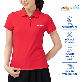 Áo polo nữ thể thao YODY nữ Airycool phối nẹp mát mẻ trẻ trung thấm hút mồ