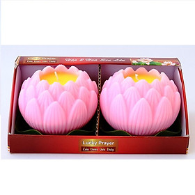 [4 Màu] Hộp 2 nến thơm hoa sen lớn Quang Minh Candle FTRAMART EDC0757 -chọn nhiều màu sắc, thích hợp trang trí, thờ cúng
