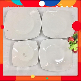 Mua Đĩa  Dĩa sứ vuông trang trí dễ thương - men sứ trắng Nhật Bản