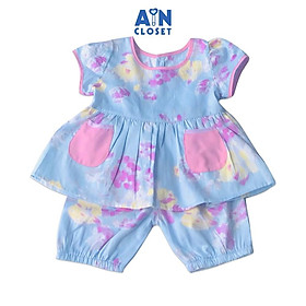 Bộ quần áo lửng bé gái họa tiết Hoa hồng nền xám cotton boi - AICDBGGI8BFM