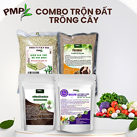 Mua Combo bộ phân bón hữu cơ trộn đất trồng rau trồng hoa PMP - Phân cải tạo đất Fermic - Nấm Trichoderma - Bã Mía - Vi sinh trừ bệnh Killpa