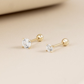 Khuyên Tai Vàng 14KY - Square Cubic Piercing Korean Style - MOON Jewelry
