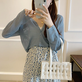 Áo Khoác Cardigan Tay Dài Cổ Chữ V Chống Nắng Thời Trang Cho Nữ
