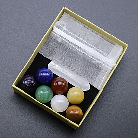 Mua Hộp Quà 7 Đá Thanh Tẩy Tròn Chakra 16 MM Jade Crystal