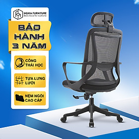 Mua Ghế văn phòng Công thái học Nghia furniture NIKO  Nâng hạ  ngả ghế  nệm chống lún  bảo hành 3 năm