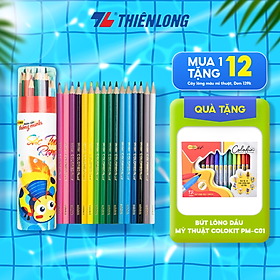 Bút chì màu chuyên nghiệp dạng lon 12/24/36 màu Thiên Long Colokit - Tiêu chuẩn châu Âu