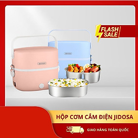 Hộp Cơm Cắm Điện Văn Phòng JIDOSA JD3860 2 Khay Inox Dung Tích 1L Giữ Nhiệt, Hâm Nóng Và Tự Nấu Chín Đa Năng Nhiều Màu