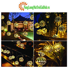 Mua Đèn trang trí sân vườn năng lượng mặt trời hình quả cầu sắt chống nước  tiết kiệm điện - TT06