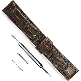 Dây da đồng hồ SAM Leather SAM012SNW - Dây đeo đồng hồ da cá sấu cao cấp