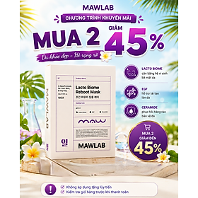 Mặt Nạ Hỗ Trợ Phục Hồi Bề Mặt Da MAWLAB LACTOBIOME REBOOT MASK - Hộp 10 Miếng