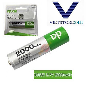 Mua VỈ PIN SẠC DP-LI01 2000 MAH ( 18650 3.7V ) HÀNG CHUẨN CAO CẤP ( SD 5H LIÊN TỤC )