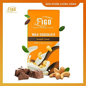 Kẹo Chocolate sữa nhân Dừa, Hạnh nhân, Hạt điều, hạt caca 50g 3 hộp Figo, đồ ăn vặt vị ngọt vừa gây nghiện