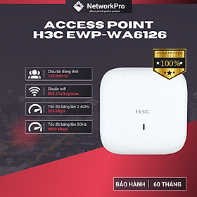 Bộ Phát WiFi 6 H3C EWP-WA6126 Hàng Chính Hãng – Tốc Độ 5375Mbps, Chịu Tải 120 User