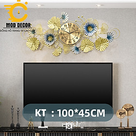 Mua Đồng hồ hoa mai vàng kim trôi cho phòng khách đẹp M2911N