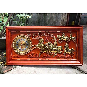 Đồng hồ treo tường mã đáo thành công  bằng gỗ hương đỏ kt41×81×3cm