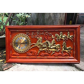 Mua Tranh đồng hồ treo tường mã đáo thành công bằng gỗ hương đỏ kt 41*81*3cm