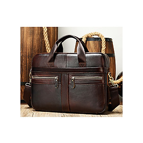 Cặp công sở nam da bò thật BHM2019 vừa laptop 15inch