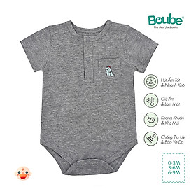 Bộ liền thân tam giác, bodychip cộc tay nhiều màu sắc cho em bé sơ sinh Boube, vải Cotton organic thoáng mát - Size 0-9M