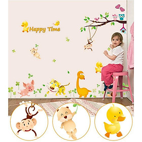 Hình ảnh Sticker Decal dán tường - Happy Time - MJ8019