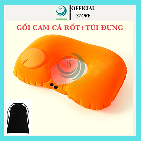 Mua  GỐI LỤA-CHỌN MÀU - Gối lụa cao cấp hình chữ U  có nút bơm tự động- dành cho dân văn phòng  lái xe du lịch- Gối bơm tự động  chống mỏi cổ