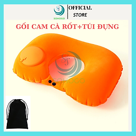 [GỐI LỤA-CHỌN MÀU]- Gối lụa cao cấp hình chữ U, có nút bơm tự động- dành cho dân văn phòng, lái xe du lịch- Gối bơm tự động, chống mỏi cổ