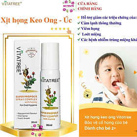 Xịt keo Ong Úc Vitatree Super Propolis Spray Complex tăng đề kháng , kháng khuẩn, Virut, nấm, giảm viêm họng, ho, nhiệt miệng - QuaTangMe Extaste